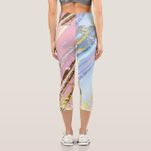 Leggings Capri Arrière - plan rose texturé (Verso)