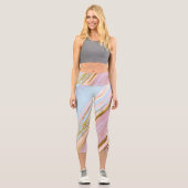 Leggings Capri Arrière - plan rose texturé (Recto)