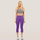 Leggings Capri arrière - plan violet avec bordure blanche (Recto)