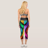 Leggings Capri Arrondi et psychédélique coloré Art moderne fracta (Verso)