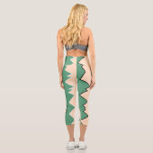 Leggings Capri Art Abstrait Corail beige clair Vert rose (Verso)