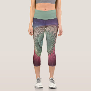 Leggings Capri Art abstrait d'escargot moderne coloré fractal