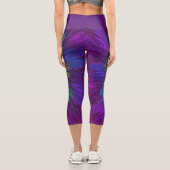 Leggings Capri Art abstrait fractal de fleurs psychédéliques colo (Verso)