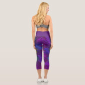 Leggings Capri Art abstrait fractal de fleurs psychédéliques colo (Verso)