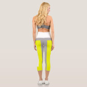 Leggings Capri Art Abstrait gris jaune blanc (Verso)