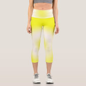 Leggings Capri Art Abstrait Pastel Jaune Blanc Sunny (Recto)