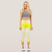 Leggings Capri Art Abstrait Pastel Jaune Blanc Sunny (Recto)