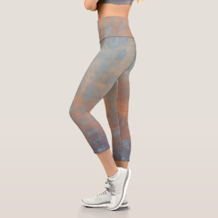 Leggings Capri Art Abstrait Rustique Blue Rust Nr67