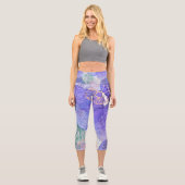 Leggings Capri Art abstrait violet coloré (Recto)