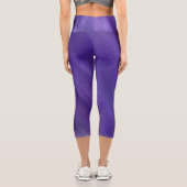 Leggings Capri Art abstrait violet foncé peint (Verso)