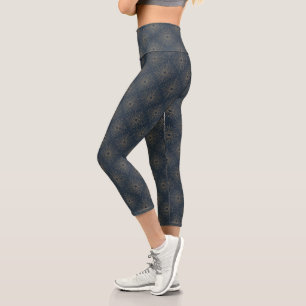 Leggings Capri Art Déco Alabere Étoile filante bleu de minuit