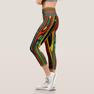 Leggings Capri Art Déco coloré