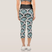 Leggings Capri Art Déco en sarcelle (Verso)