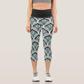 Leggings Capri Art Déco en sarcelle (Recto)
