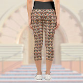 Leggings Capri Art Déco Retro Jazz Age Muet Couleurs Orange Gold