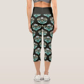 Leggings Capri Art Déco sarcelle et noir (Verso)