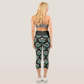 Leggings Capri Art Déco sarcelle et noir (Verso)