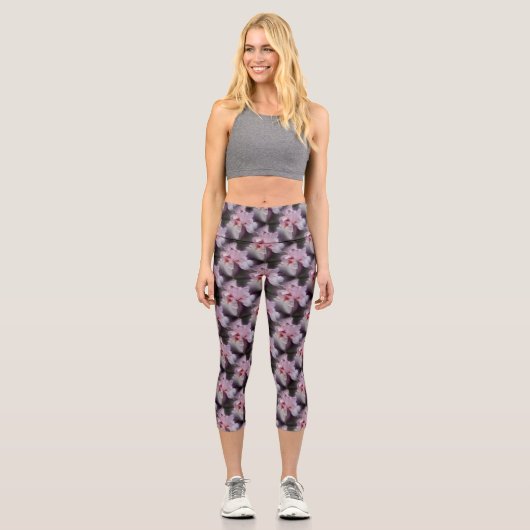 Leggings Capri Art Fleur Iris Rose (Recto)