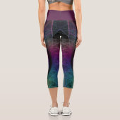 Leggings Capri Art Fractal Abstrait coloré à motifs Trippy (Verso)