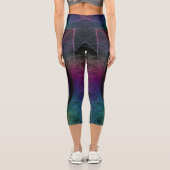 Leggings Capri Art Fractal Abstrait coloré à motifs Trippy (Verso)