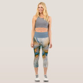 Leggings Capri Art Fractal De L'Imaginaire Abstrait En Plein Esso (Recto)