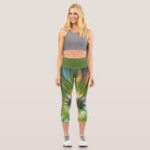 Leggings Capri Art Fractal Fleur Imaginaire Coloré Lumineux (Recto)