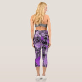 Leggings Capri Art fractal monochrome violet (Verso)