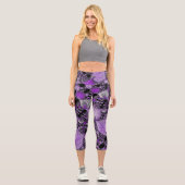 Leggings Capri Art fractal monochrome violet (Recto)