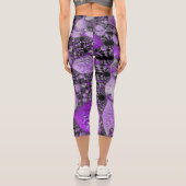 Leggings Capri Art fractal violet monochrome (Verso)
