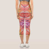 Leggings Capri Art géométrique visionnaire psychédélique V1 (Verso)