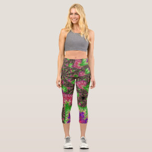 Leggings Capri Art groovy boho hippy funky spirale fractal