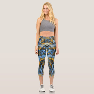 Leggings Capri Art Moderne Abstrait de Glace Tourbillonnante