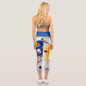 Leggings Capri Art moderne Abstrait Kandinsky Jaune Rouge Bleu (Verso)