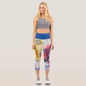 Leggings Capri Art moderne Abstrait Kandinsky Jaune Rouge Bleu (Recto)