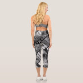 Leggings Capri Art musical Abstrait - Textures mixtes en niveaux  (Verso)