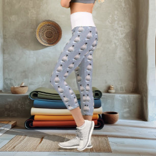 Leggings Capri Art Nouveau Flocons de Neige Manchot Hiver Fantais