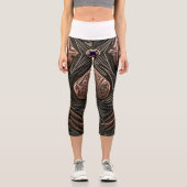 Leggings Capri Art numérique de mandala complexe (Recto)