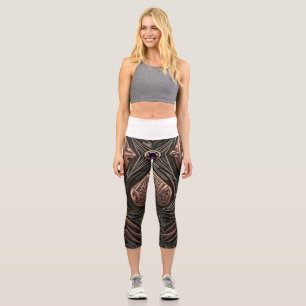 Leggings Capri Art numérique de mandala complexe