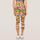 Leggings Capri Art numérique des bulles rétro (Verso)