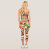 Leggings Capri Art numérique des bulles rétro (Verso)