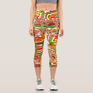 Leggings Capri Art numérique des bulles rétro