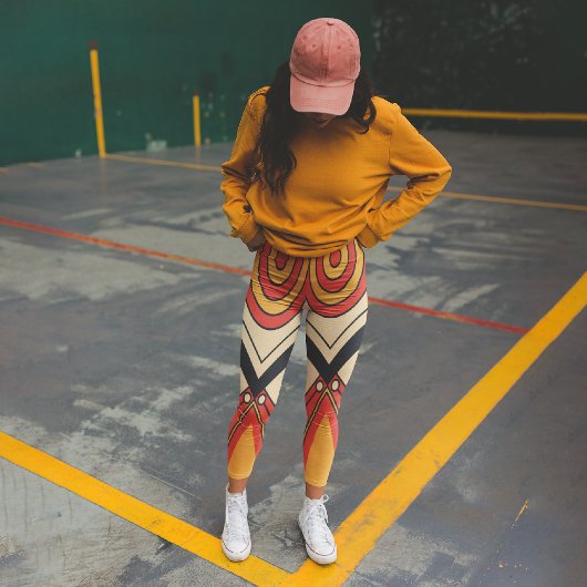 Leggings Capri Art tribal aztèque