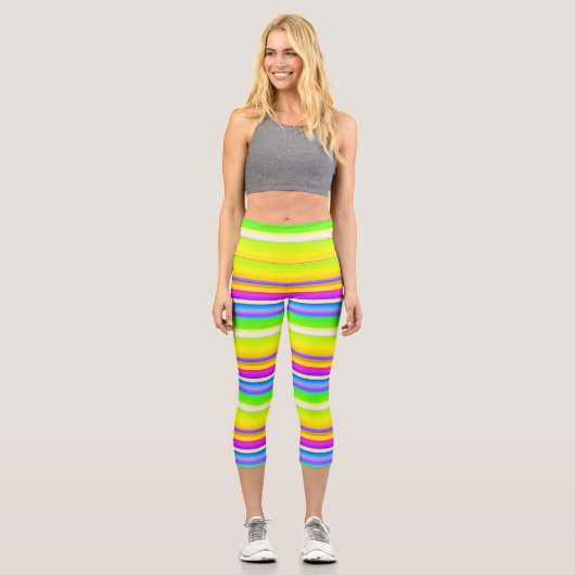 Leggings Capri Artsy brillant rayé (Recto)