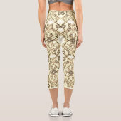 Leggings Capri Aspect dentelle de fleurs Sépia doré (Verso)