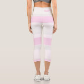 Leggings Capri Asymmetric Stripes Lines Grey Pink White (Verso)