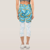 Leggings Capri Attractif mignon motif abstrait l Exercice bleu (Verso)
