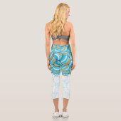 Leggings Capri Attractif mignon motif abstrait l Exercice bleu (Verso)