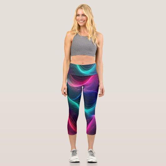 Leggings Capri Aurora Wave Capris Taille Haute (Recto)