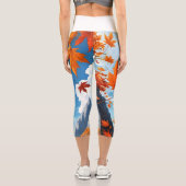 Leggings Capri Authumn leaves white (Verso)