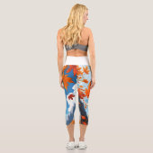 Leggings Capri Authumn leaves white (Verso)